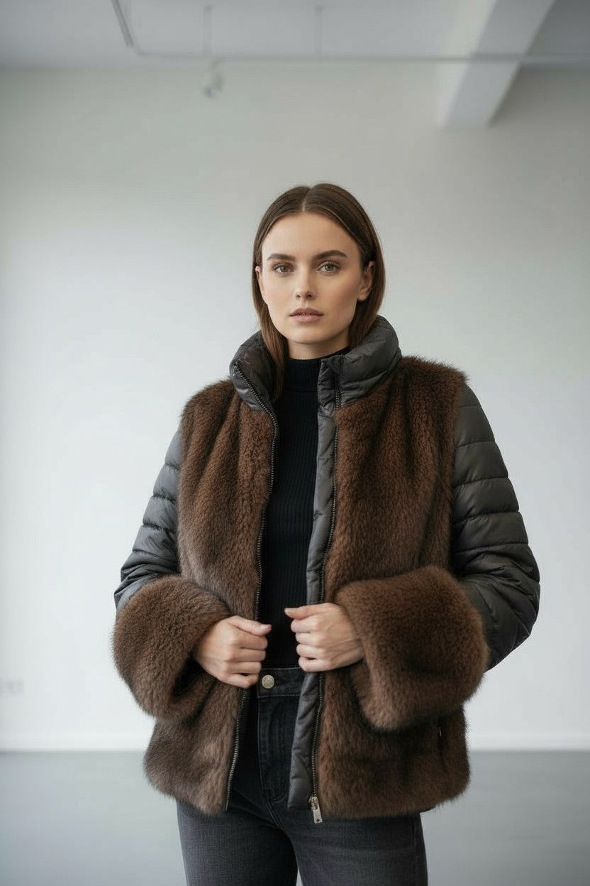 PIUMINO CON SIMILPELLICCIA