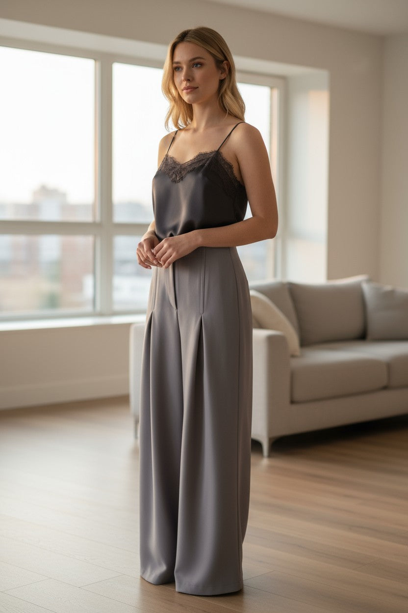 PANTALONE FLUIDO MISTO LANA