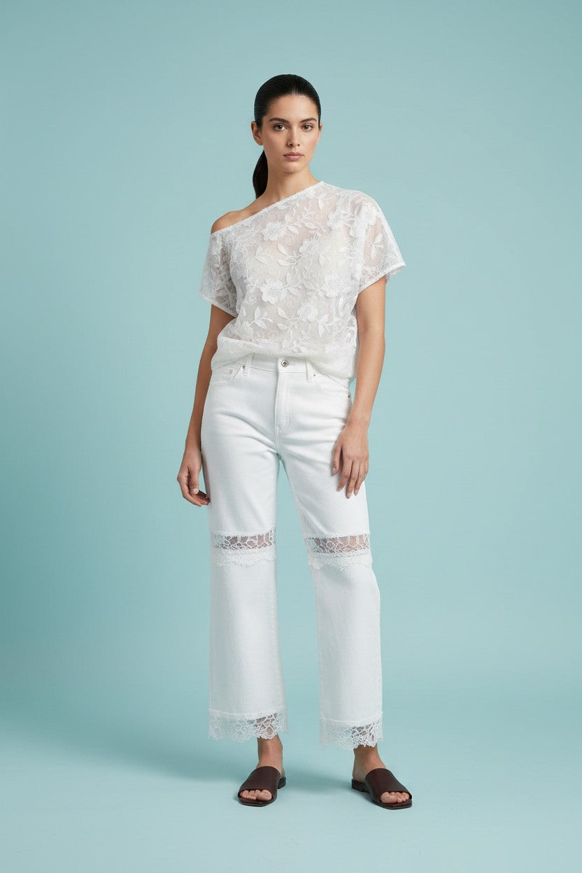 BLUSA FOULARD RICAMATA