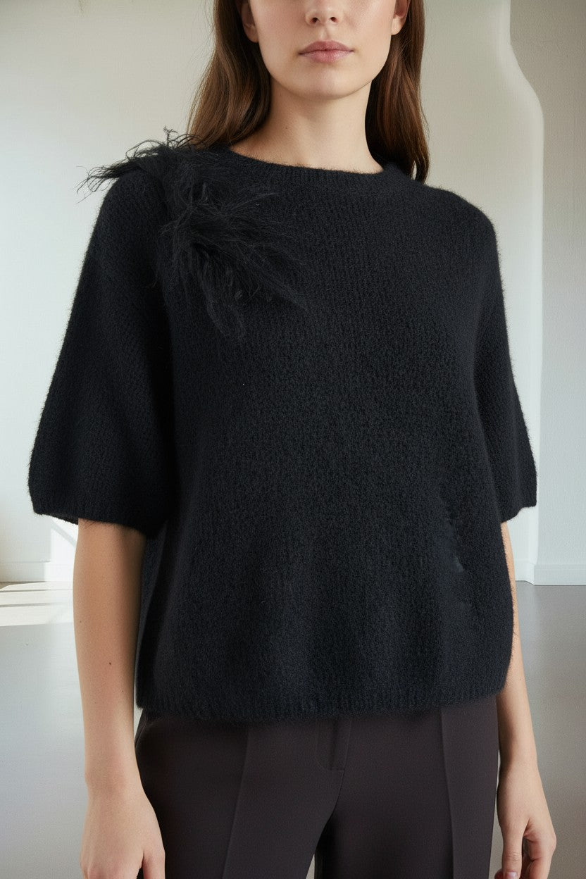 MAGLIA CON PIUMA LATO