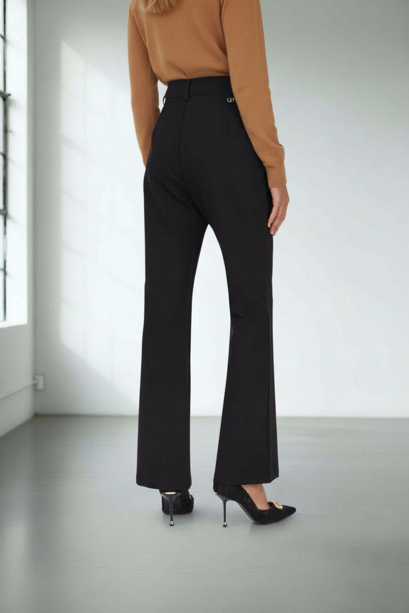 PANTALONE FLAIRE DOPPIO CREPE