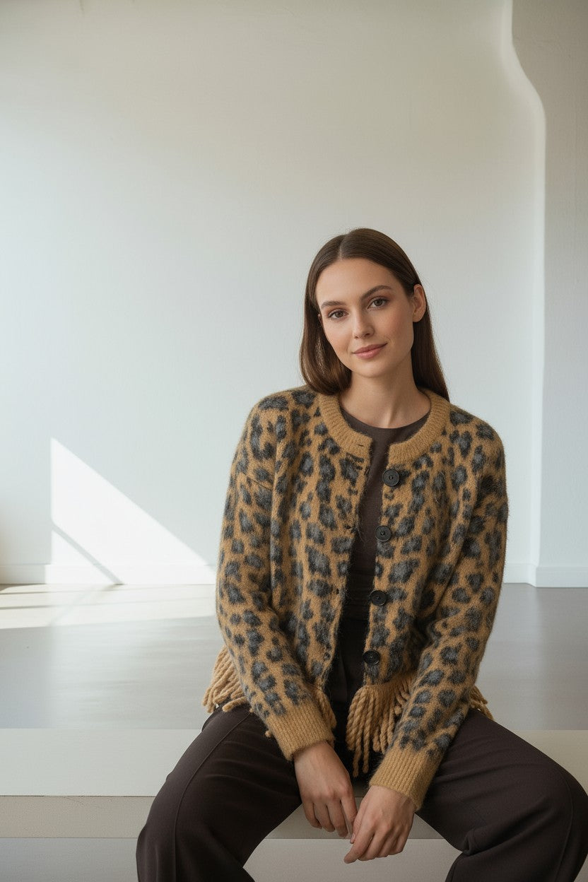 CARDIGAN MOHAIR ANIMALIER