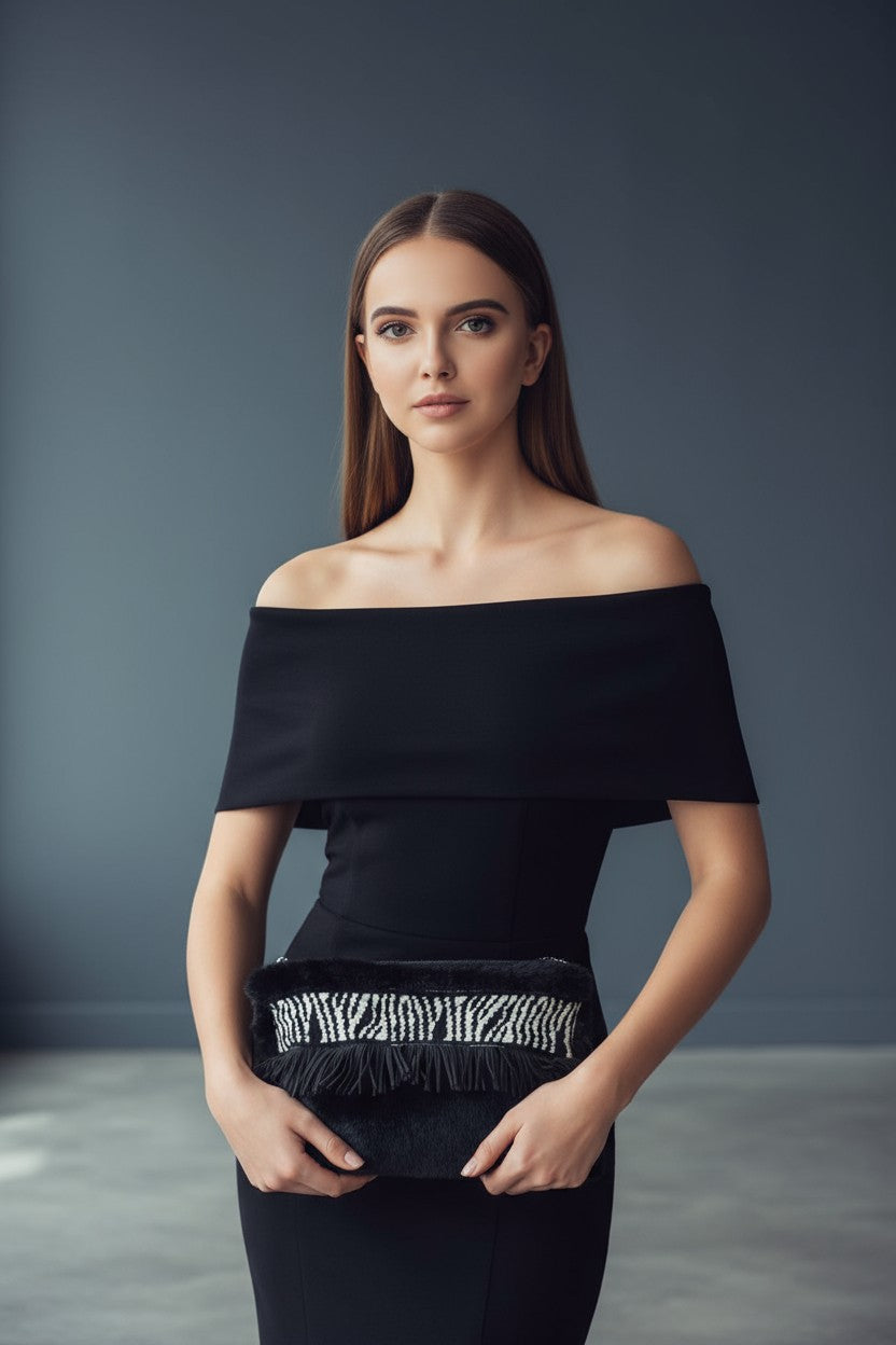 POCHETTE SIMILPELLICCIA PASSAMANERIA