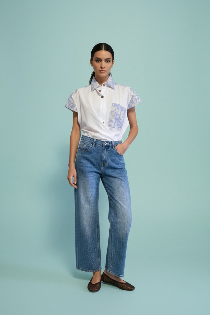CAMICIA OVER RIGATA
