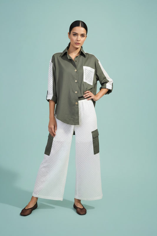 CAMICIA OVER MACRAME'