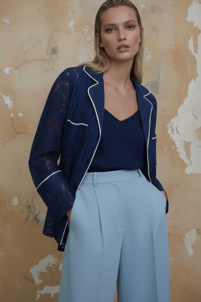 CAMICIA PIZZO STILE PIGIAMA