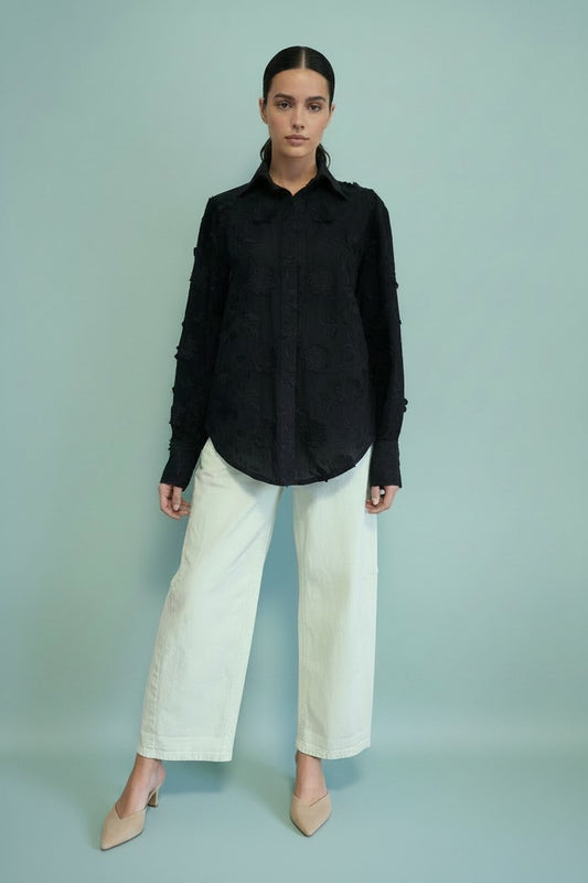 CAMICIA OVER RICAMATA