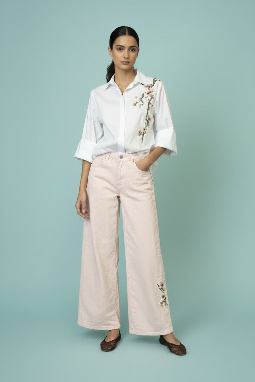 CAMICIA RICAMO FIORE