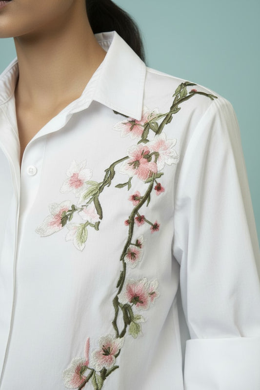 CAMICIA RICAMO FIORE