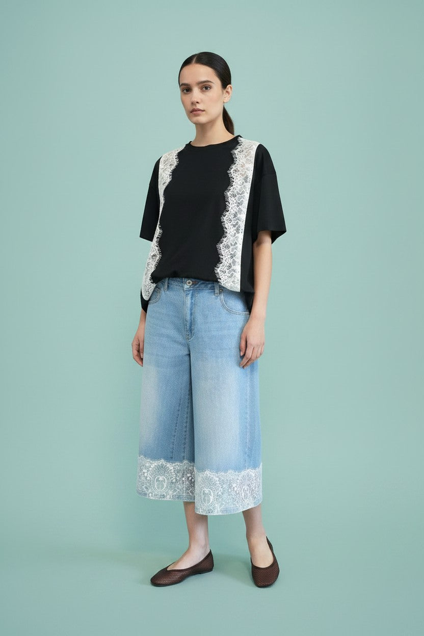 CROPPED  DENIM PIZZO