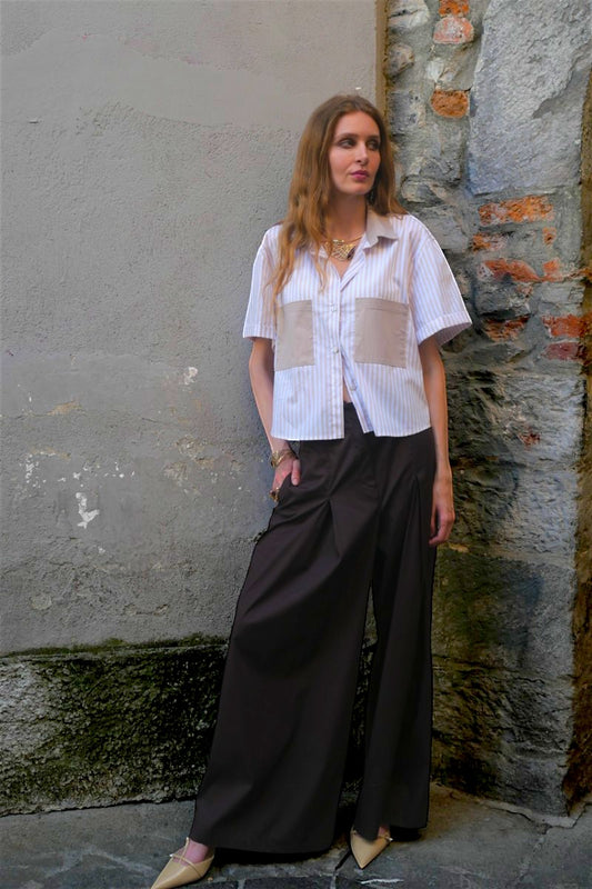 CAMICIA CROPPED STRIPE