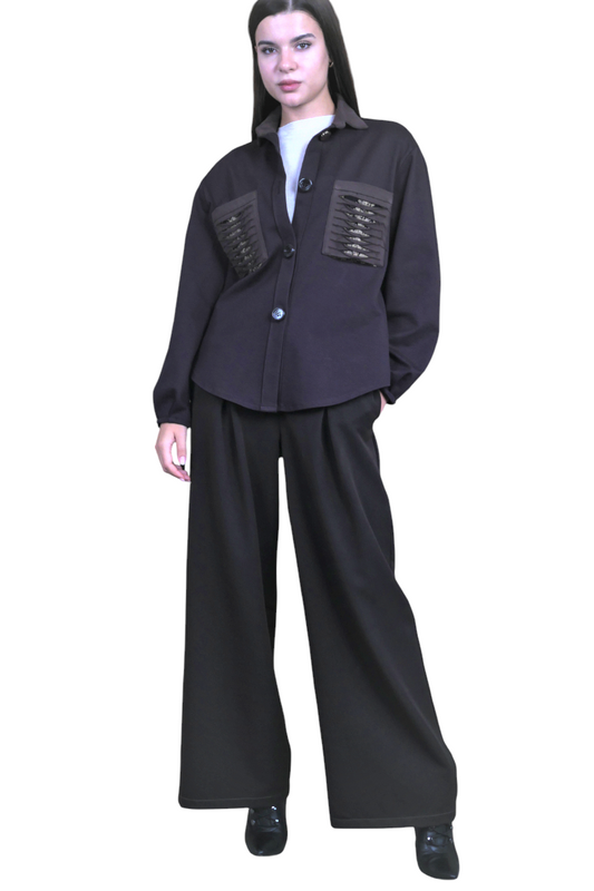 GIACCA CAMICIA COTONE RICAMATA