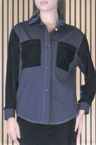 GIACCA CAMICIA PATCH VELLUTO