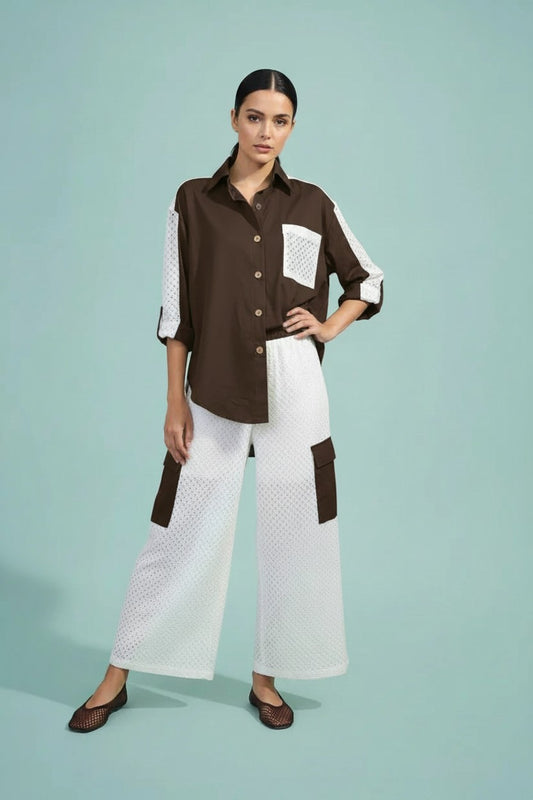 CAMICIA OVER MACRAME'