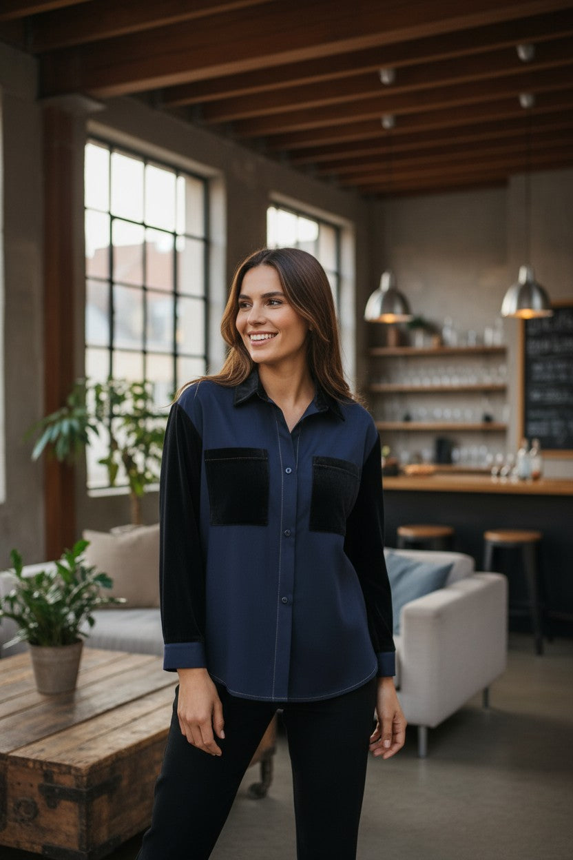 GIACCA CAMICIA PATCH VELLUTO