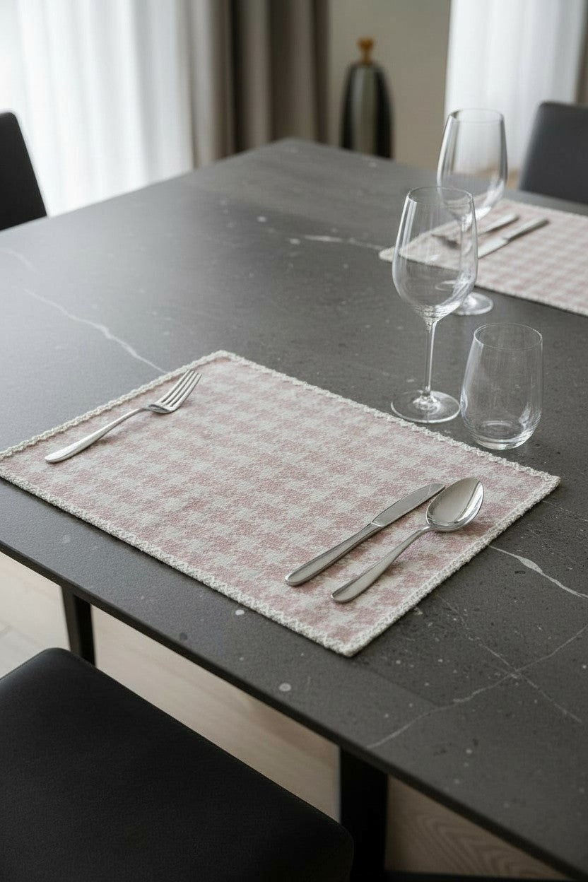 TOVAGLIETTA PIED DE POULE LAMINATA