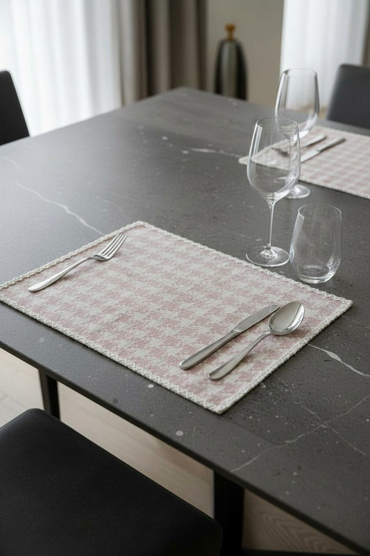 TOVAGLIETTA PIED DE POULE LAMINATA