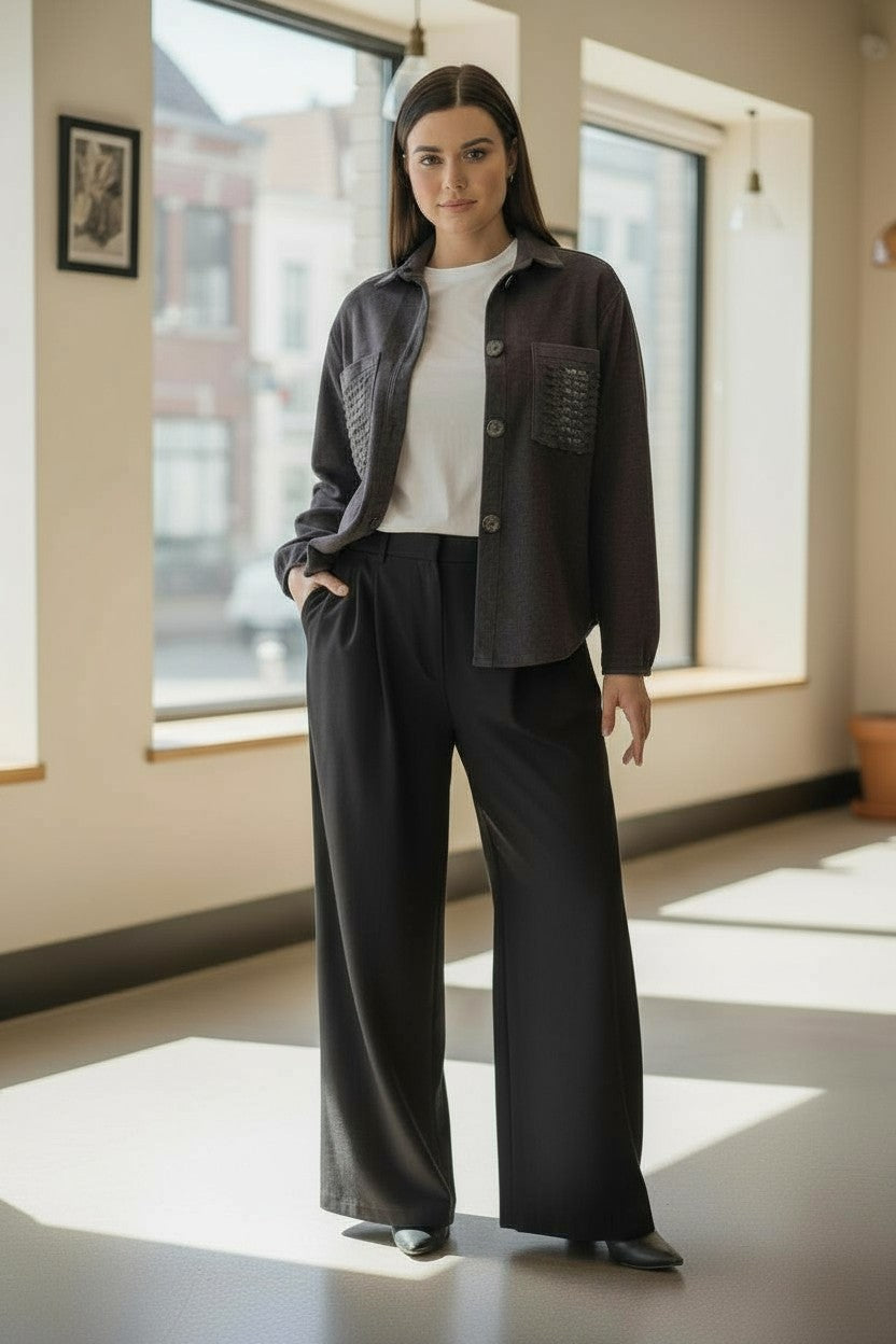 GIACCA CAMICIA COTONE RICAMATA