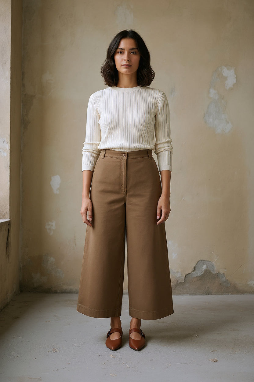 PANTALONE CROPPED DRILL