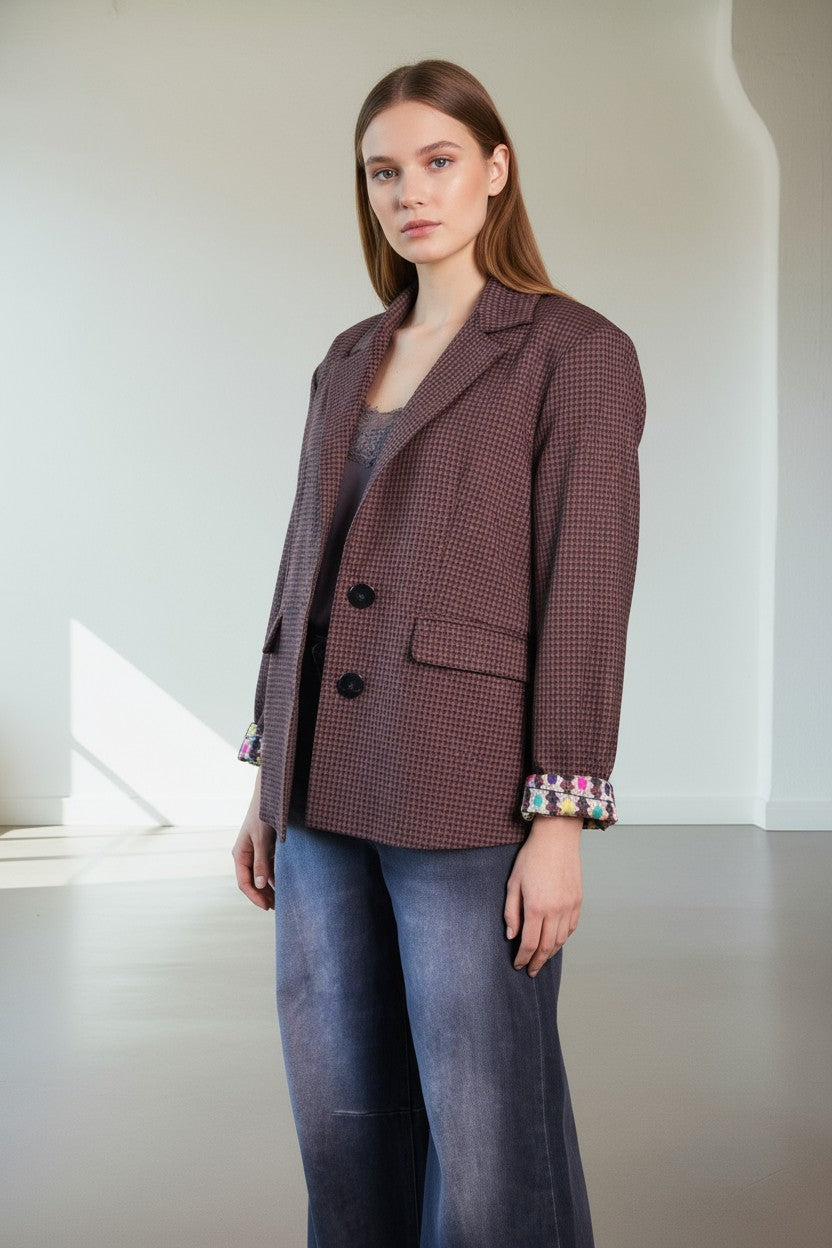 BLAZER PIED DE POULE  PURA LANA