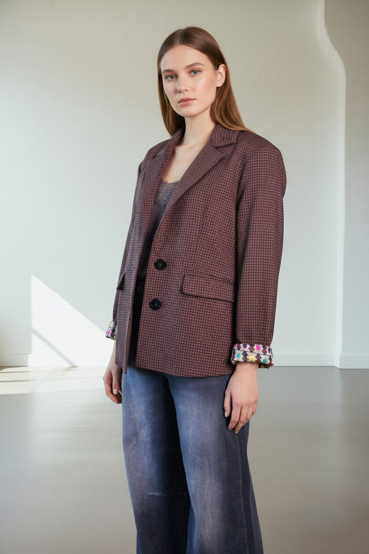 BLAZER PIED DE POULE  PURA LANA