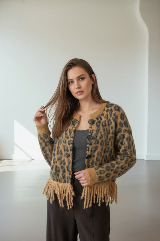 CARDIGAN MOHAIR ANIMALIER