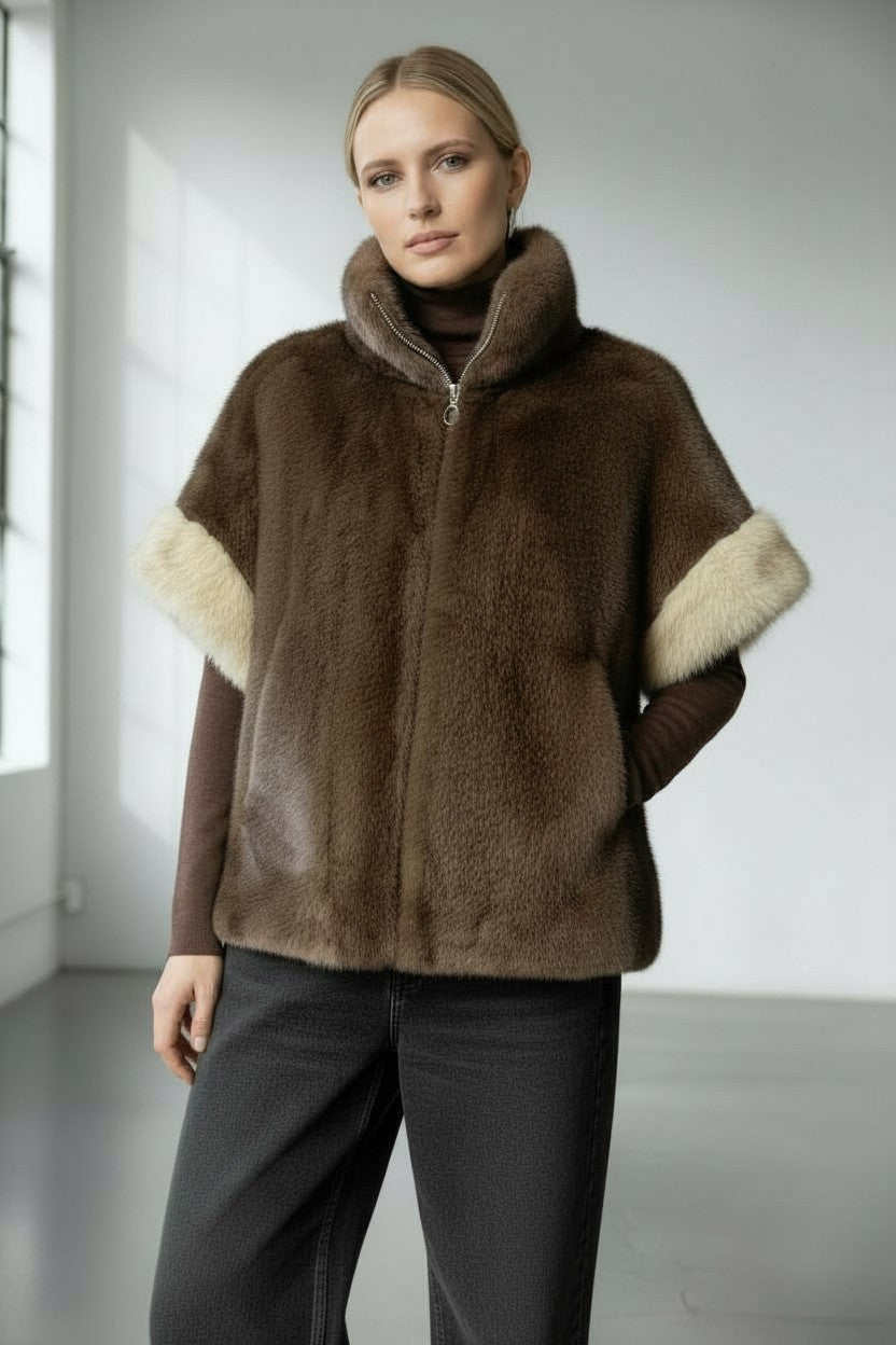 GILET MONTONE ROVESCIATO SIMILVISONE