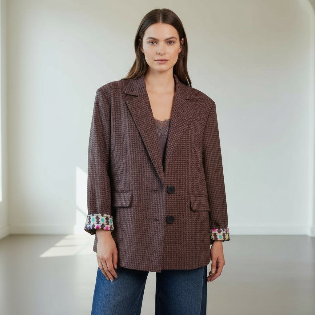 BLAZER PIED DE POULE  PURA LANA