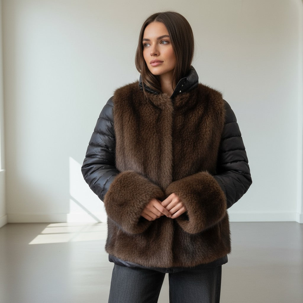 PIUMINO CON SIMILPELLICCIA