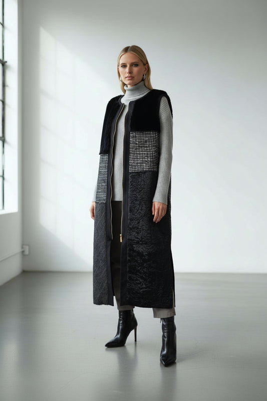 GILET SIMILPELLICCIA PATCH