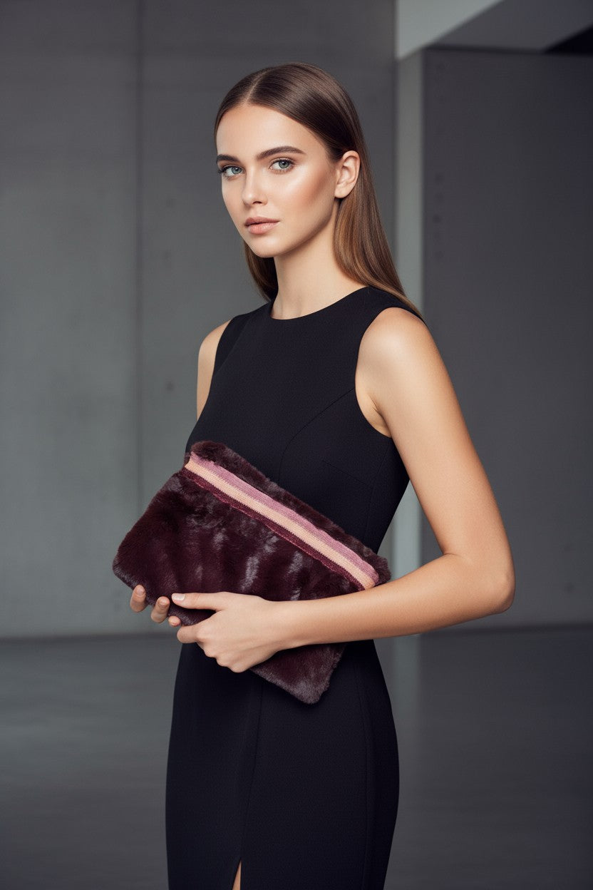 POCHETTE SIMILPELLICCIA LUREX